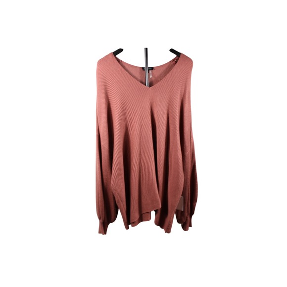 1.STATE Sweaters - 1.STATE Womens 3X Terra Earth Ribbed V-Neck Sweater 8250210 NWT
